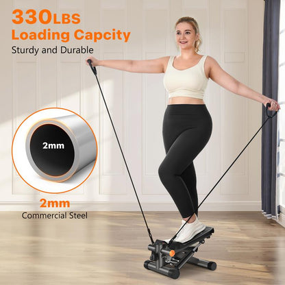 Mini Stepper with Resistance Bands Home Workout